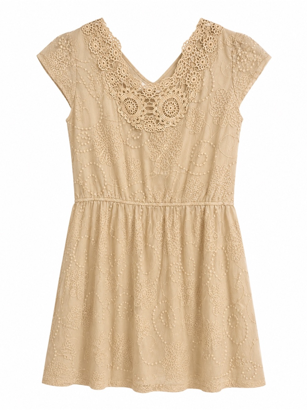 Pinky Beige Lace Midi Dress
Size XL